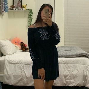 long sleeve dress with some floral designs